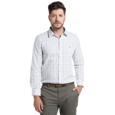 CAMISA A CUADROS PARA HOMBRE BLANCO I5053N501