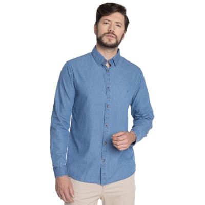 CAMISA DENIM PARA HOMBRE AZUL CLARO DENIM V6010N089
