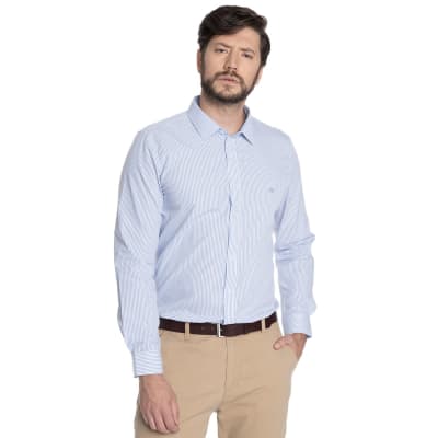 CAMISA LISTADA PARA HOMBRE CELESTE V6052N570