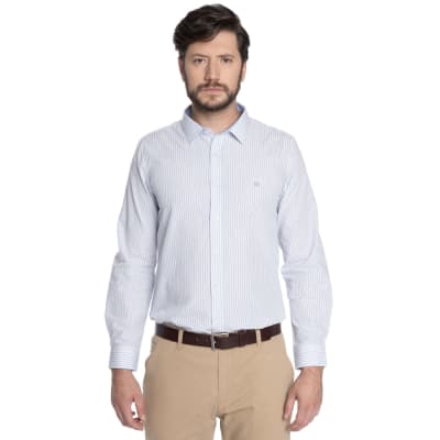 CAMISA LISTADA PARA HOMBRE CELESTE CLARO V6052N571