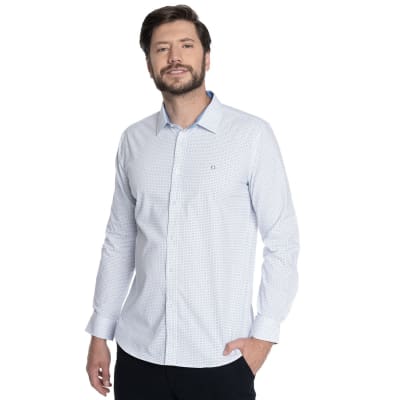 CAMISA ESTAMPADA PARA HOMBRE CELESTE CLARO V6062N571