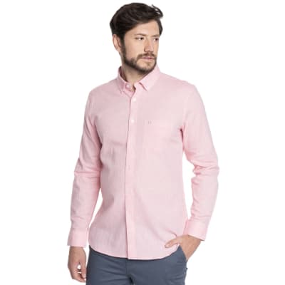 CAMISA LINO HOMBRE ROSADO CLARO V6100N050