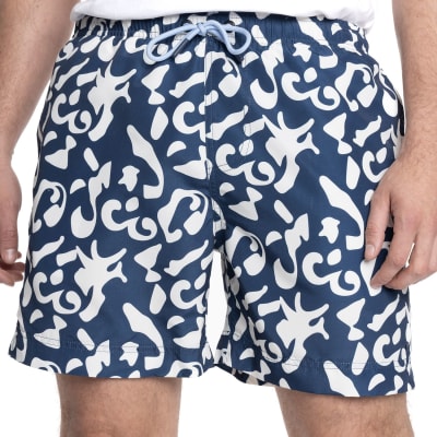 TRAJE DE BAÑO ESTAMPADA HOMBRE AZUL V6011N577