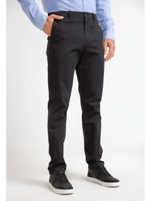 PANTALON HOMBRE ALGODON RECICLADO CHINO ELASTICADO NEGRO V6001N009