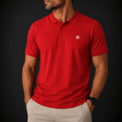 POLO MANGA CORTA PIQUE ROJA V7000N054