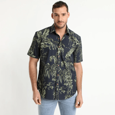 CAMISA GUAYABERA ESTAMPADA V4200N002
