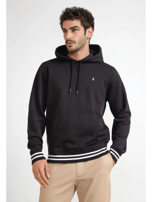 POLERON CON CAPUCHA HOMBRE NEGRO V6003N009