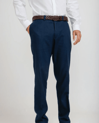 PANTALON HOMBRE DE LINO AZUL MARINO V6000N079