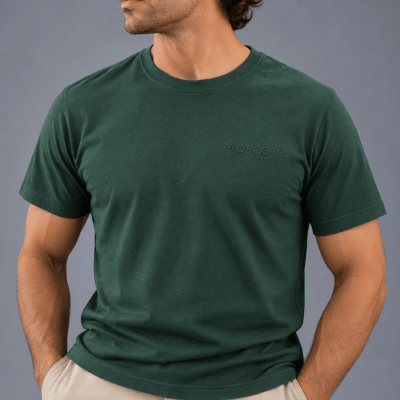 POLERA MANGA CORTA BASICA OPOSTO VERDE OSCURO LI000N013
