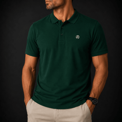 POLO MANGA CORTA PIQUE VERDE OSCURO V7000N013