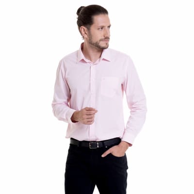 CAMISA LISA TAILORED FIT HOMBRE ROSADO CLARO LI060N050