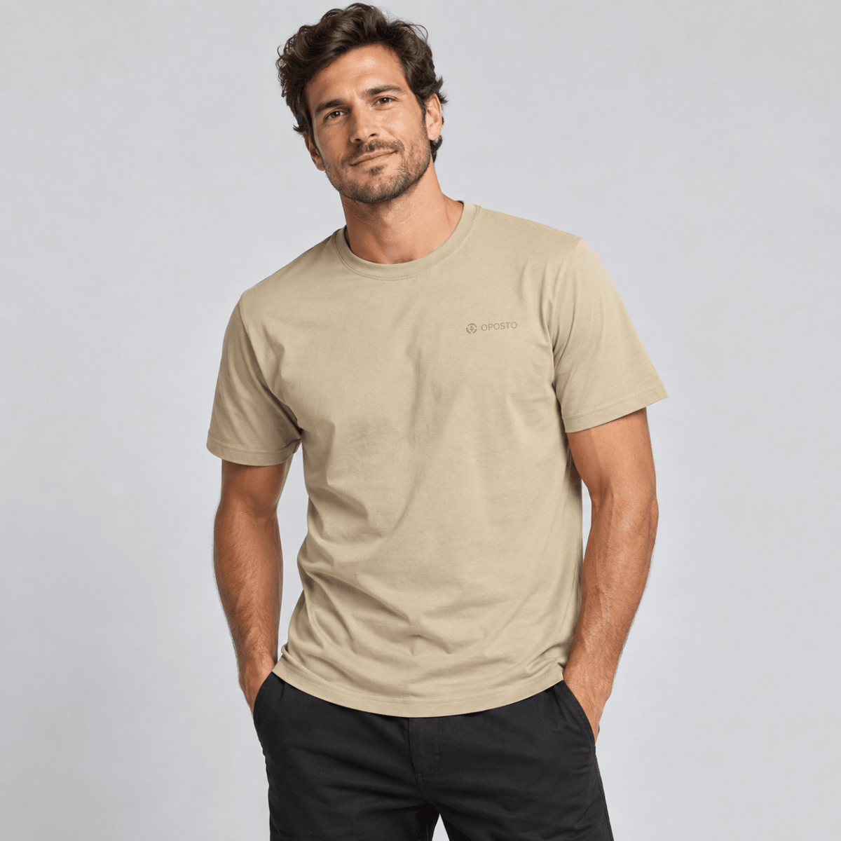 POLERA MANGA CORTA ESTAMPADA BASICA HOMBRE ARENA LI003N0342