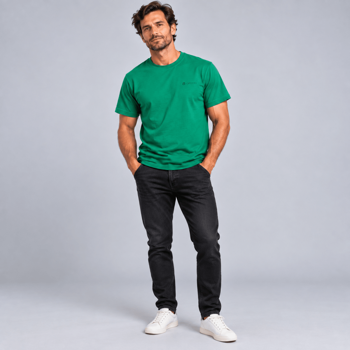POLERA MANGA CORTA ESTAMPADA BASICA HOMBRE VERDE LI003N0114