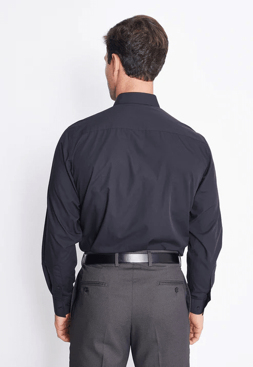 CAMISA FORMAL BASICA LISA REGULAR POPLIN NEGRA V6000N0092