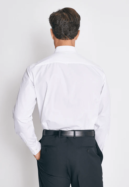 CAMISA FORMAL BASICA LISA REGULAR POPLIN BLANCA V6000N0012