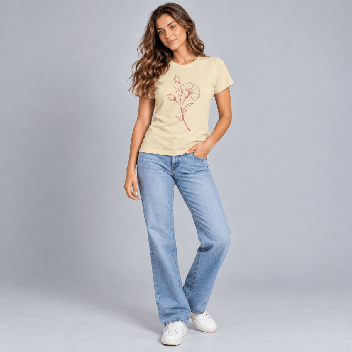 POLERA MANGA CORTA ESTAMPADA ANGORA MUJER LI100N0234