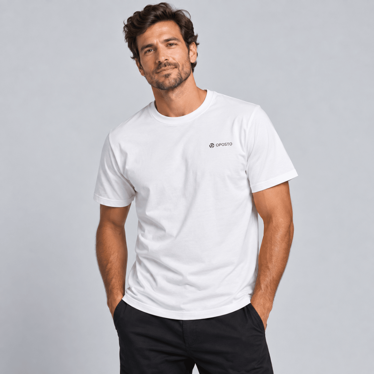 POLERA MANGA CORTA ESTAMPADA BASICA HOMBRE BLANCO LI003N0012