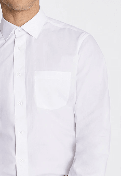CAMISA FORMAL BASICA LISA REGULAR POPLIN BLANCA V6000N0013