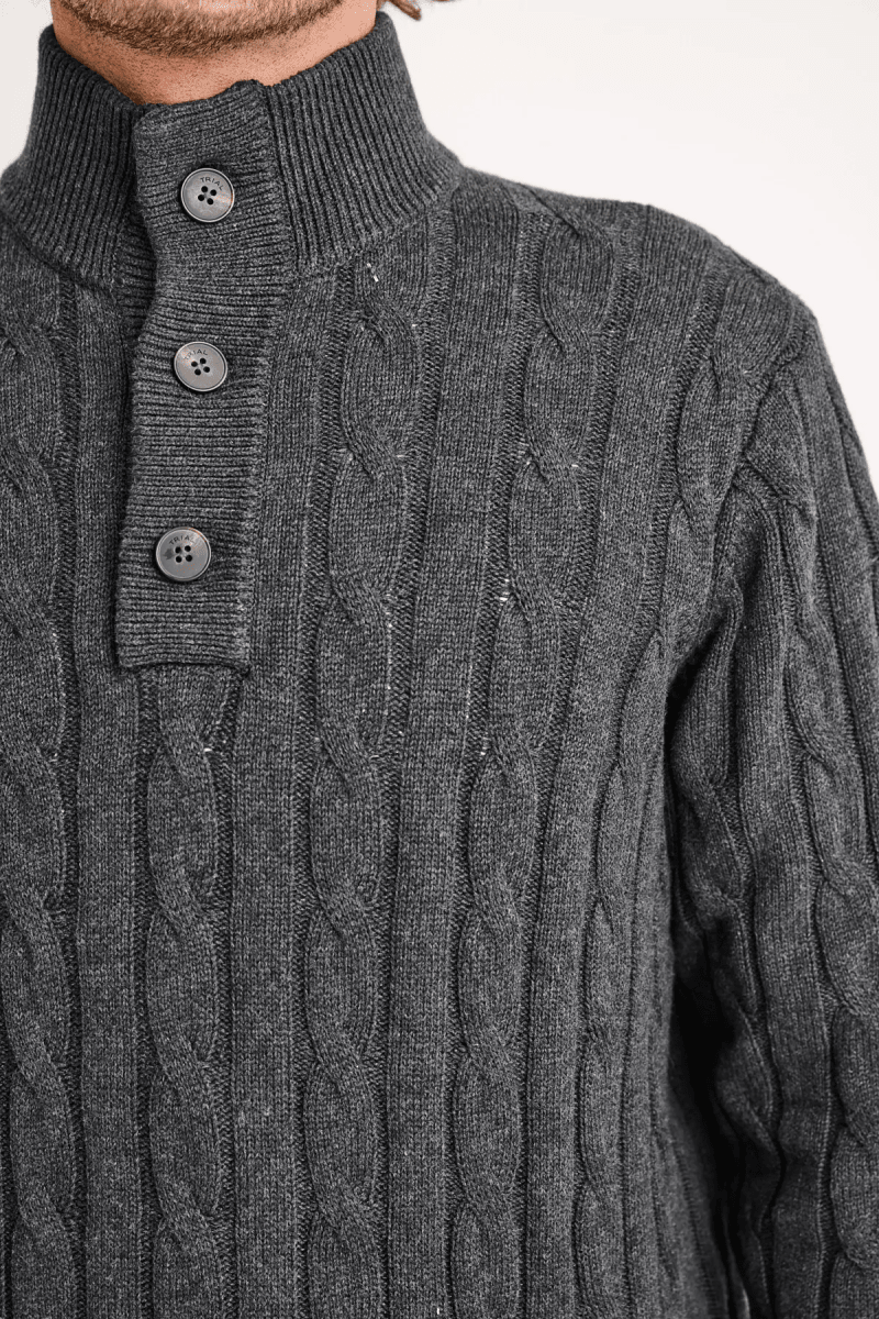 SWEATER HOMBRE CUELLO ALTO TRENZADO MARENGO TRIAL – ESTILO SLIM FIT EN 100% ALGODÓN I5004N0043