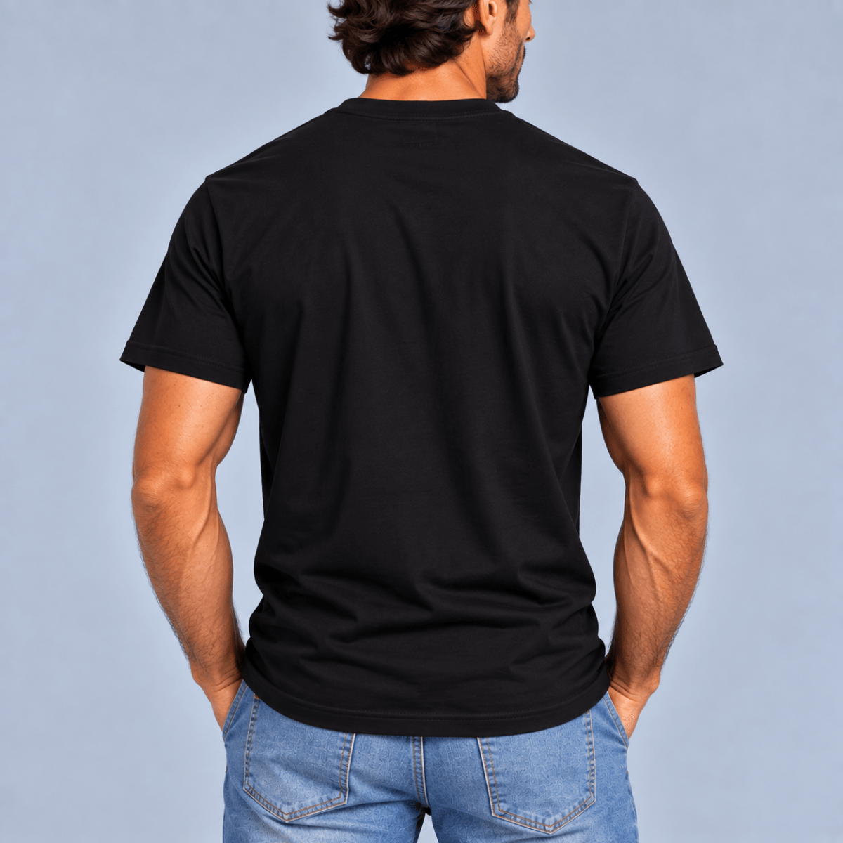 POLERA MANGA CORTA ESTAMPADA BASICA HOMBRE NEGRO LI003N0093