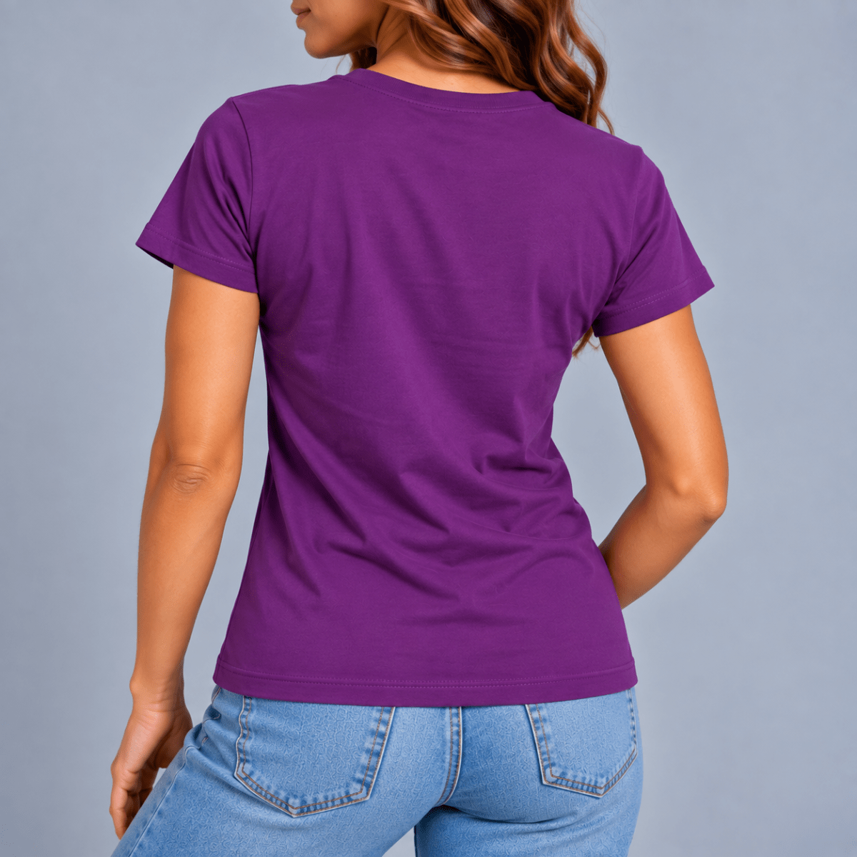 POLERA MANGA CORTA ESTAMPADA PURPURA MUJER LI100N0633