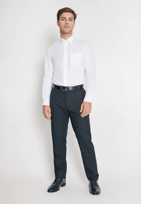 CAMISA FORMAL BASICA LISA REGULAR POPLIN BLANCA V6000N0014