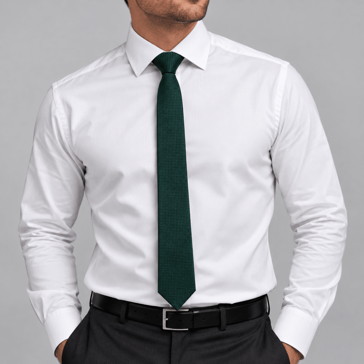 CORBATA SLIM TEXTURIZADA 6 CM VERDE OSCURO AC002N0062