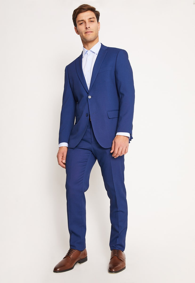 TRAJE EJECUTIVO AZULINO TEXTURADO PARA HOMBRE - MODELO V3000N0761