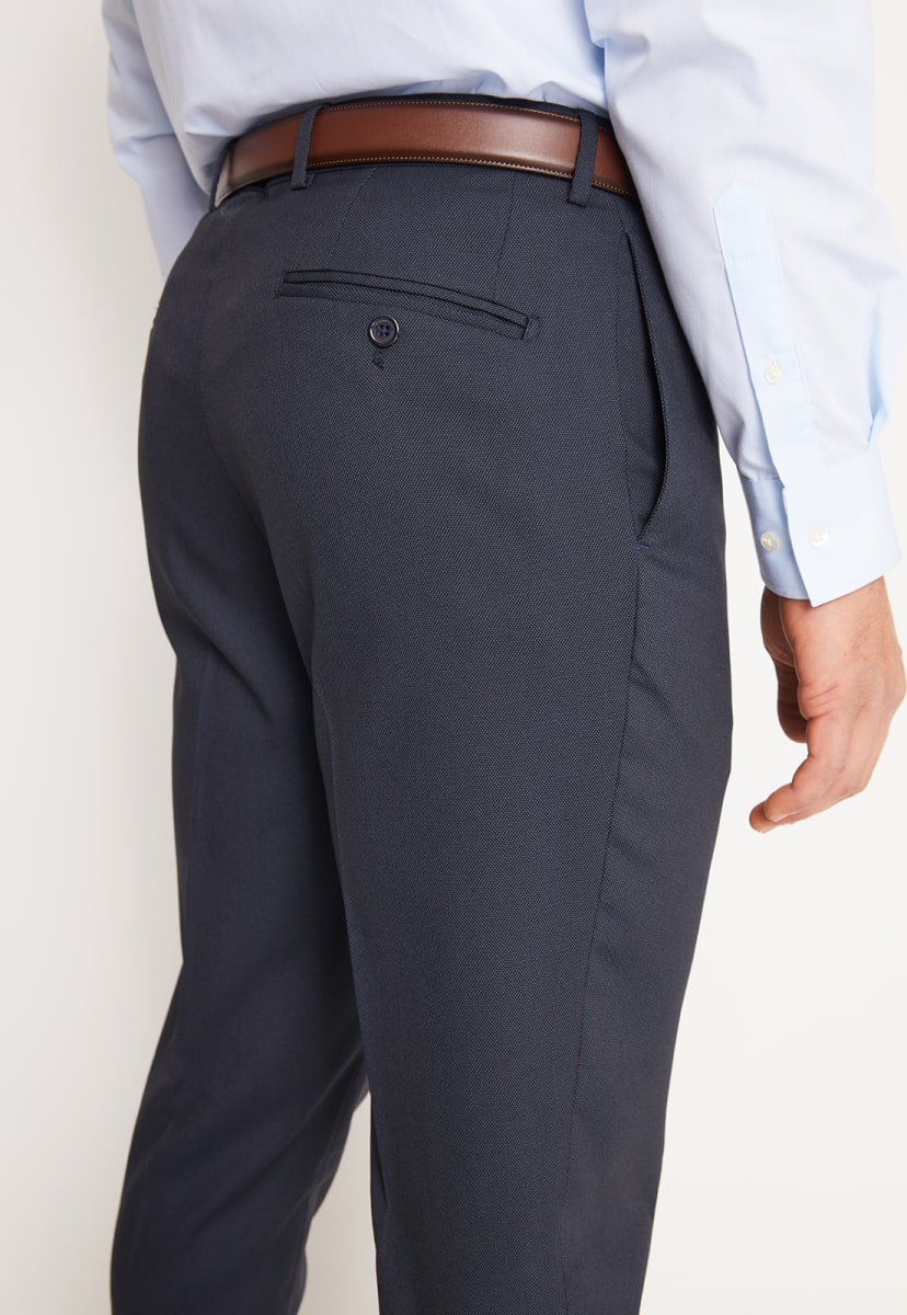 TRAJE EJECUTIVO AZUL MARINO TEXTURADO PARA HOMBRE - MODELO V3000N0797