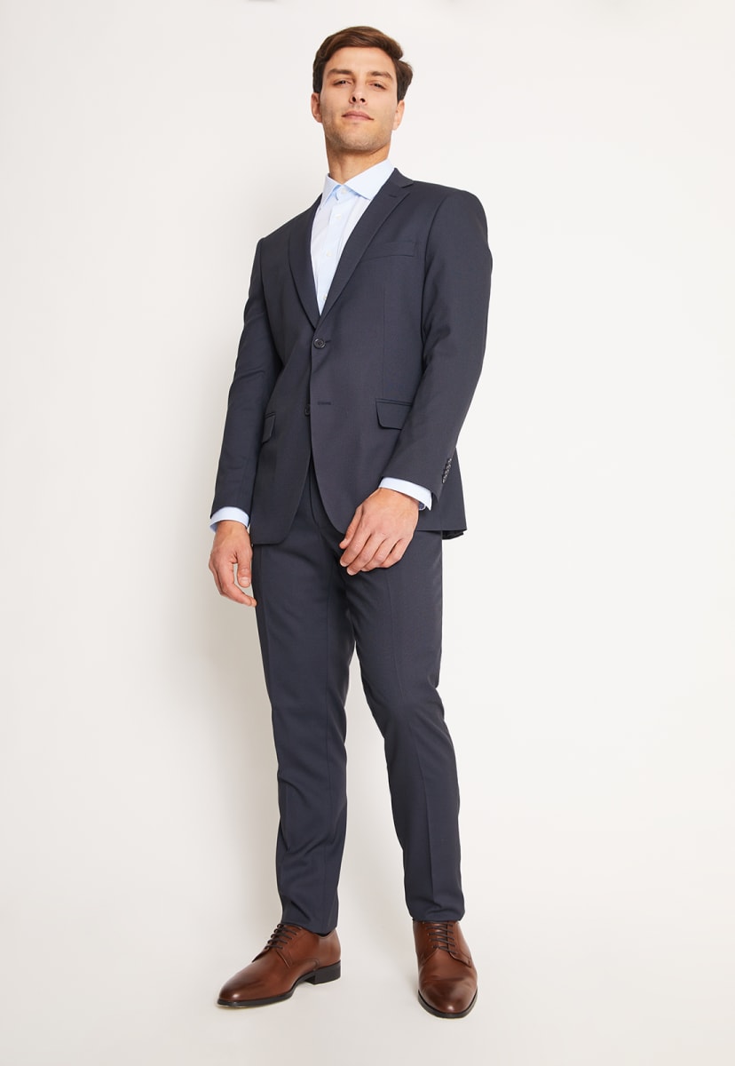 TRAJE EJECUTIVO AZUL MARINO TEXTURADO PARA HOMBRE - MODELO V3000N0791