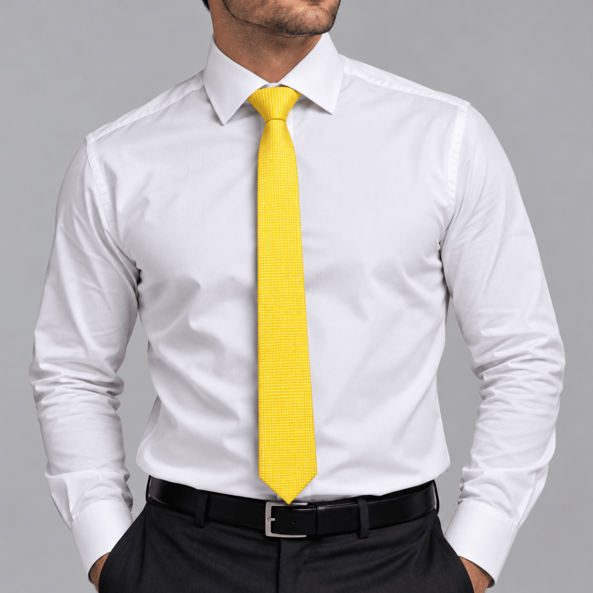 CORBATA SLIM TEXTURIZADA 6 CM AMARILLO AC002N0072
