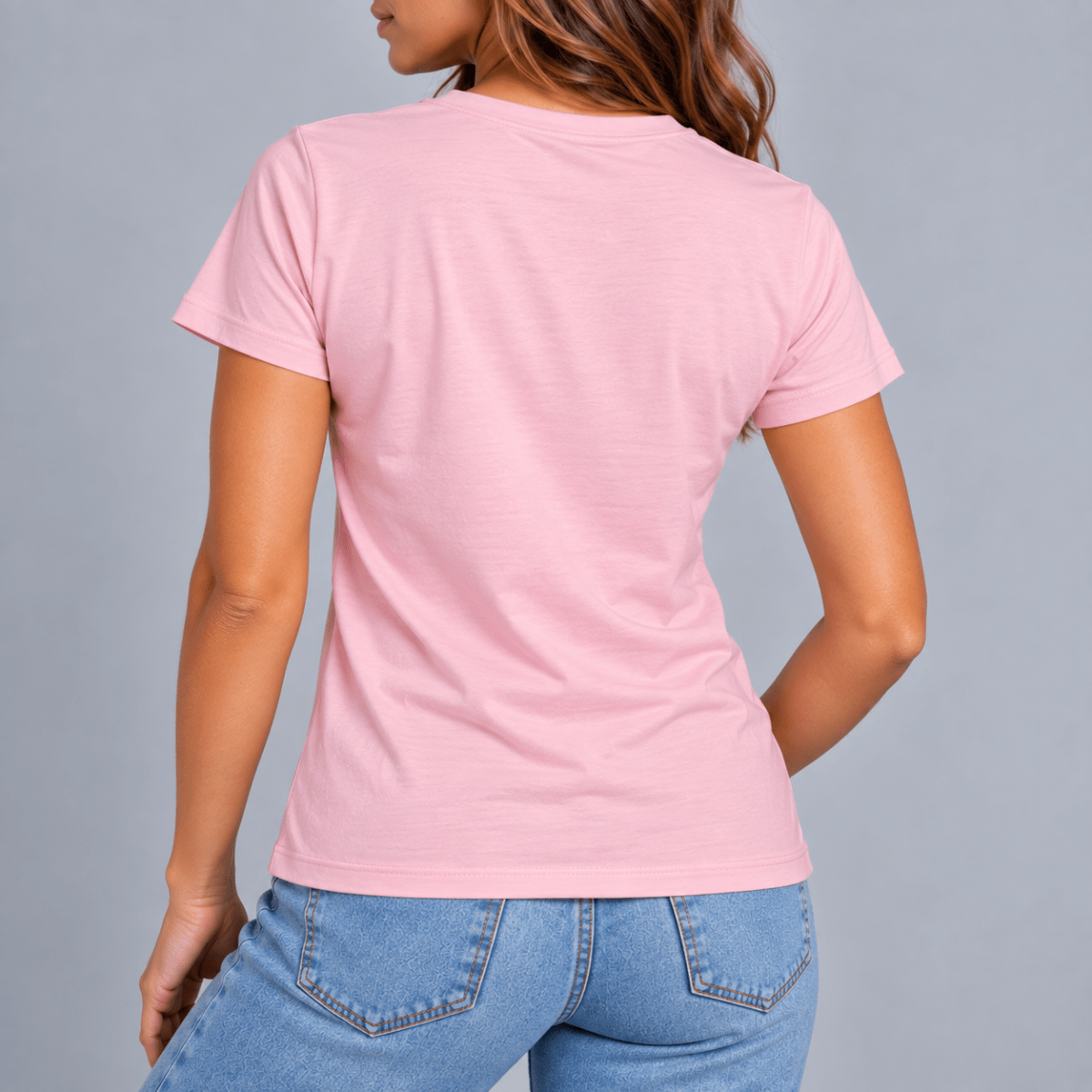POLERA MANGA CORTA ESTAMPADA ROSA CLARO MUJER LI100N0503