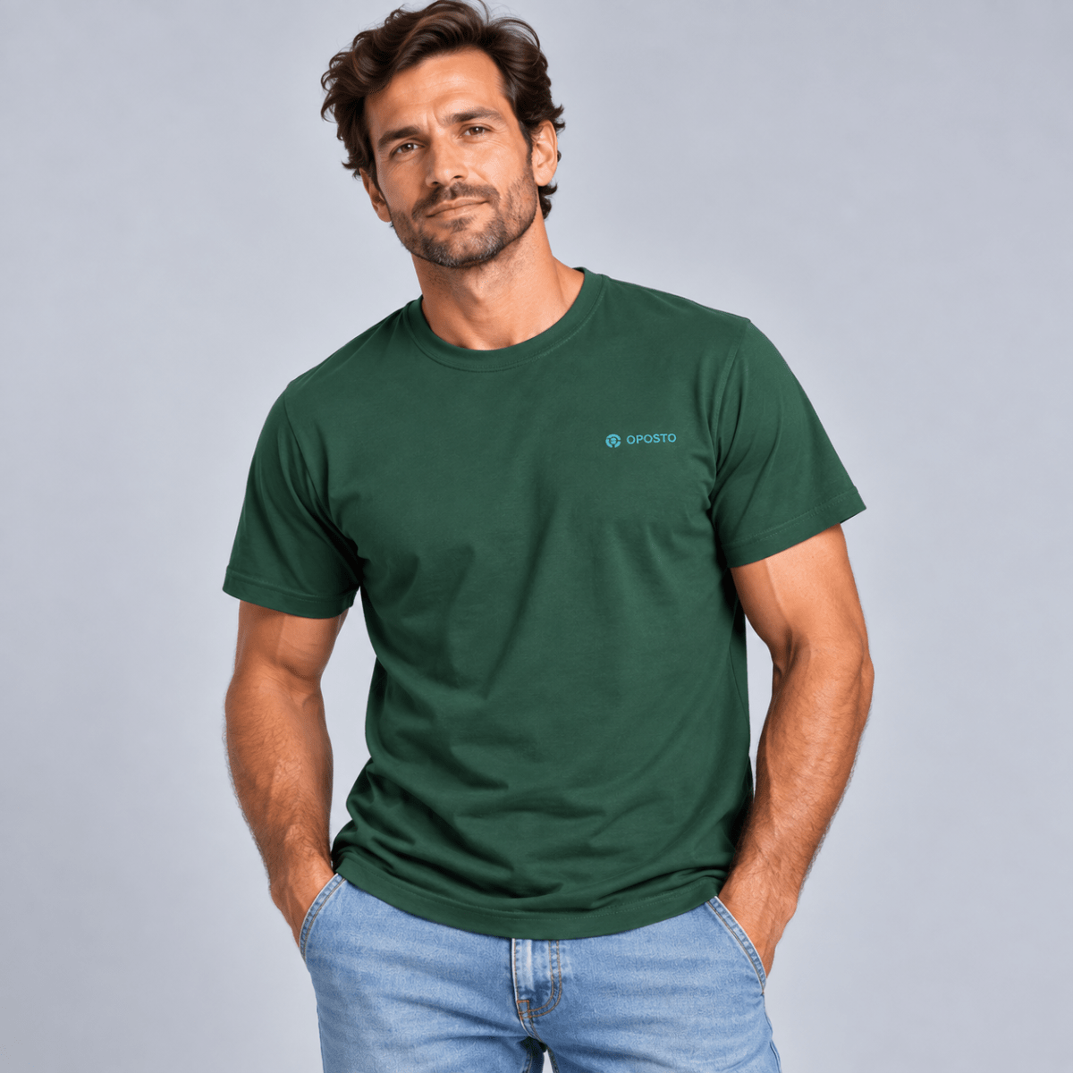 POLERA MANGA CORTA ESTAMPADA BASICA HOMBRE VERDE LI003N0172