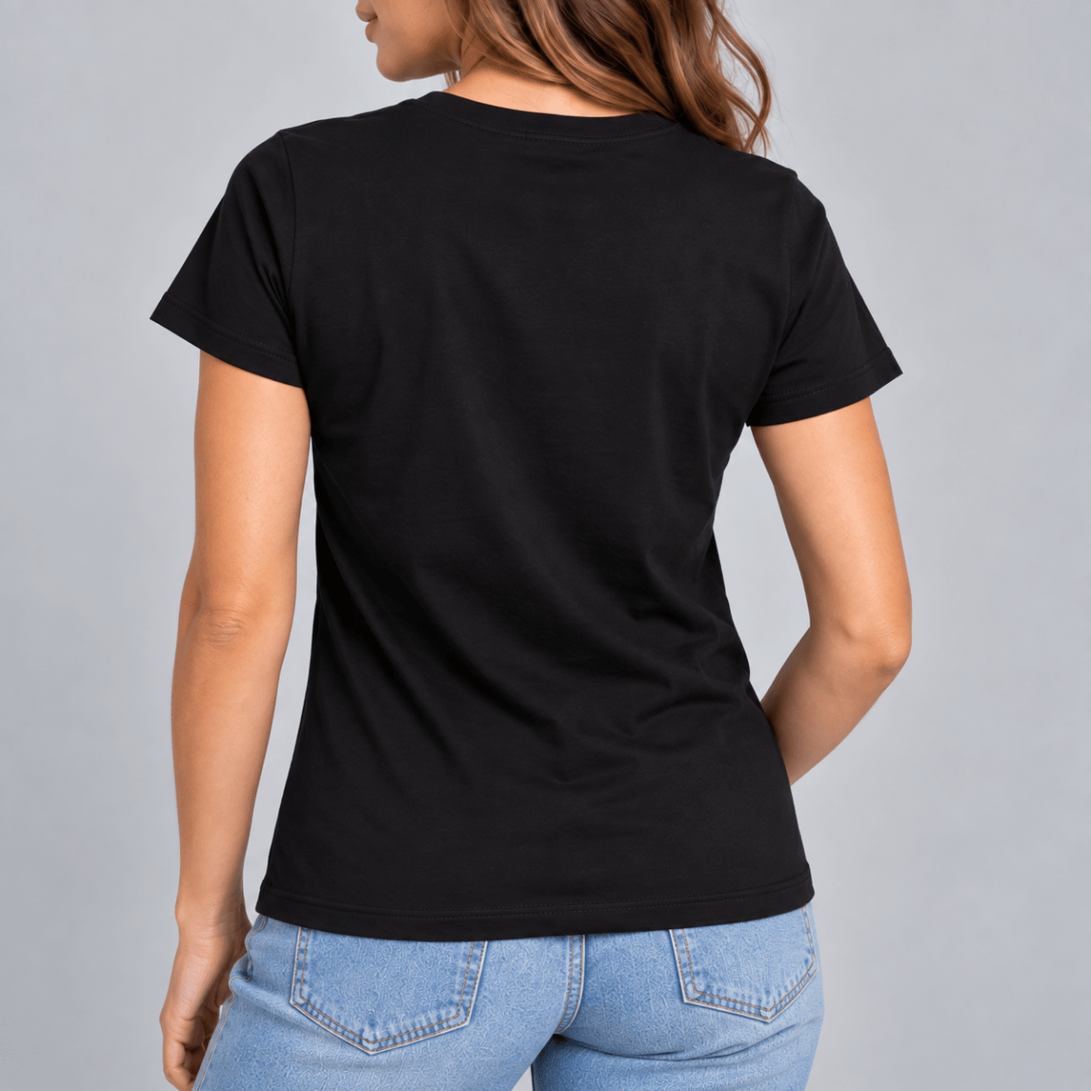 POLERA MANGA CORTA ESTAMPADA NEGRO MUJER LI100N0093