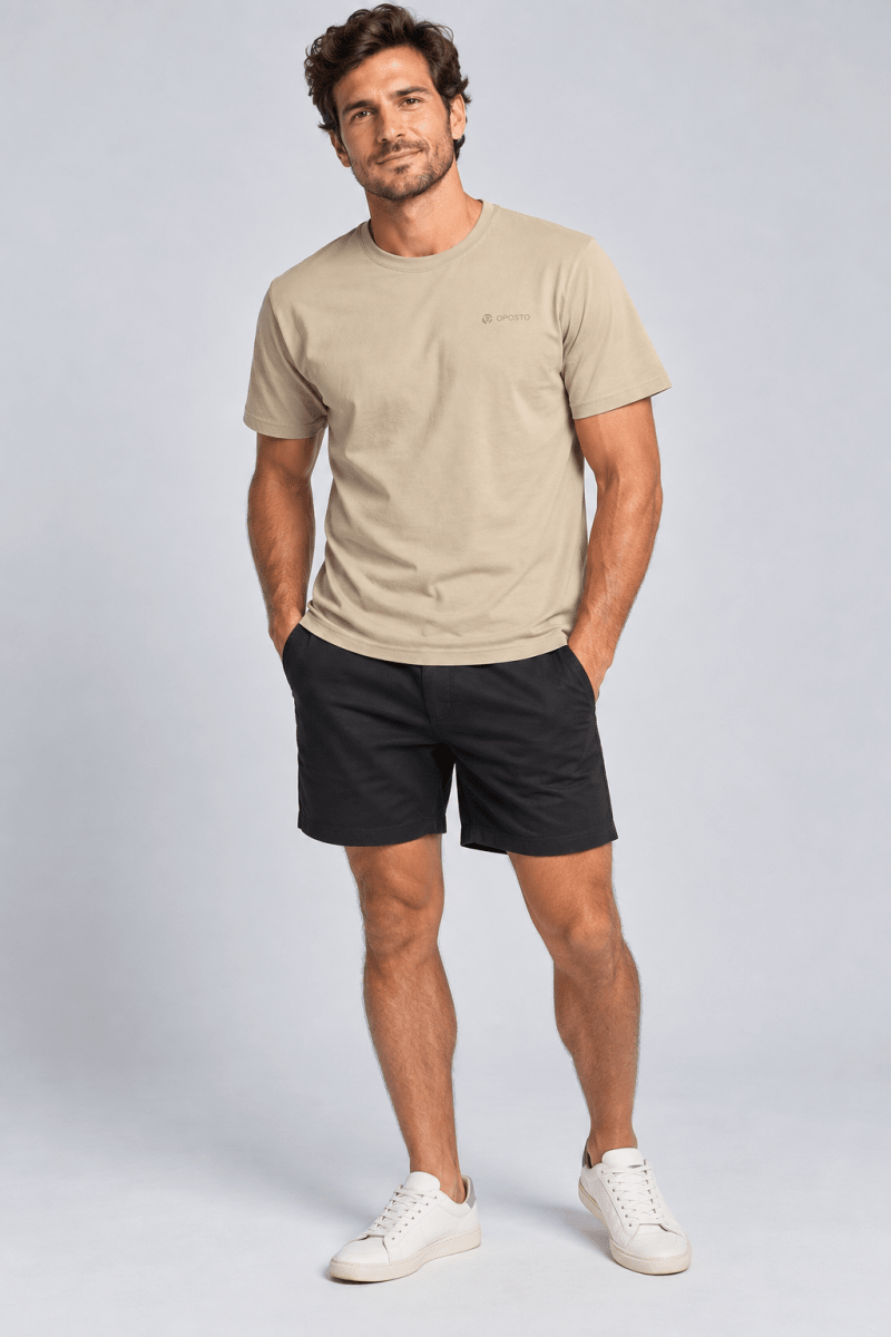 POLERA MANGA CORTA ESTAMPADA BASICA HOMBRE ARENA LI003N0344