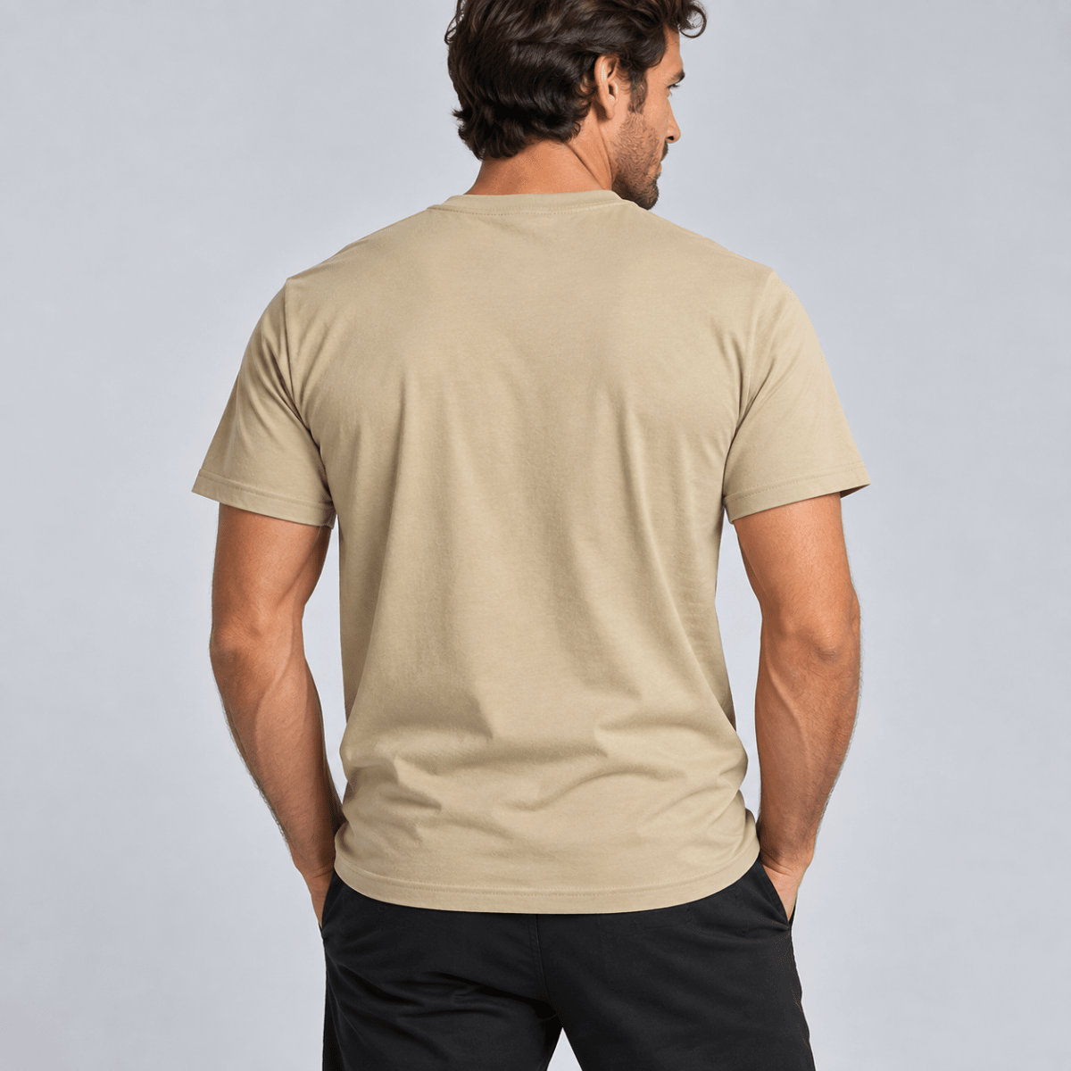 POLERA MANGA CORTA ESTAMPADA BASICA HOMBRE ARENA LI003N0343