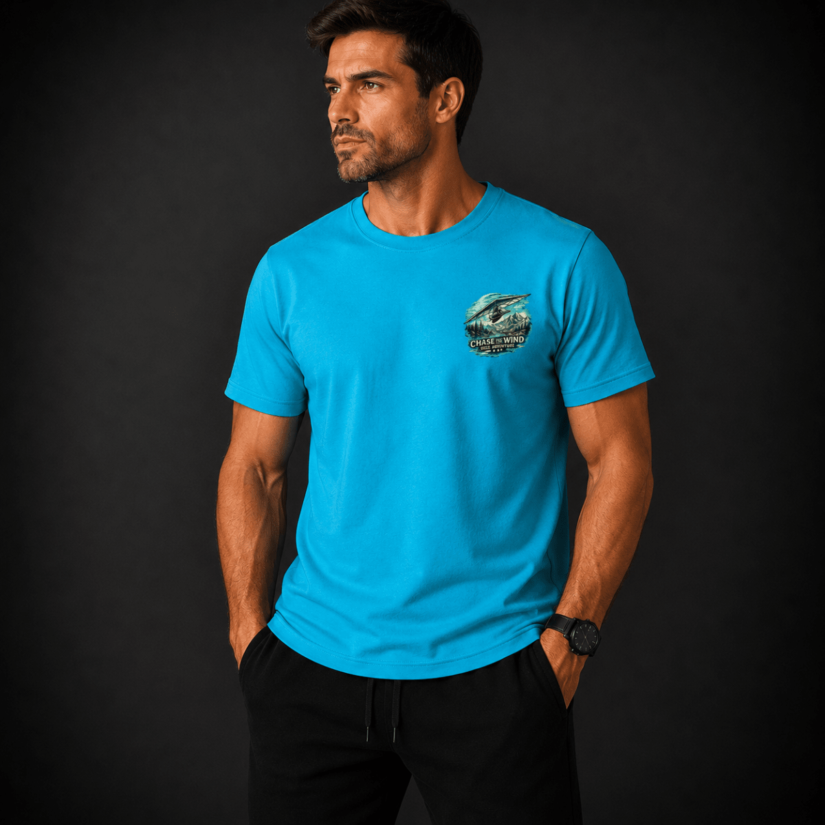 POLERA MANGA CORTA ESTAMPADA CHASE THE WIND V7002N0833