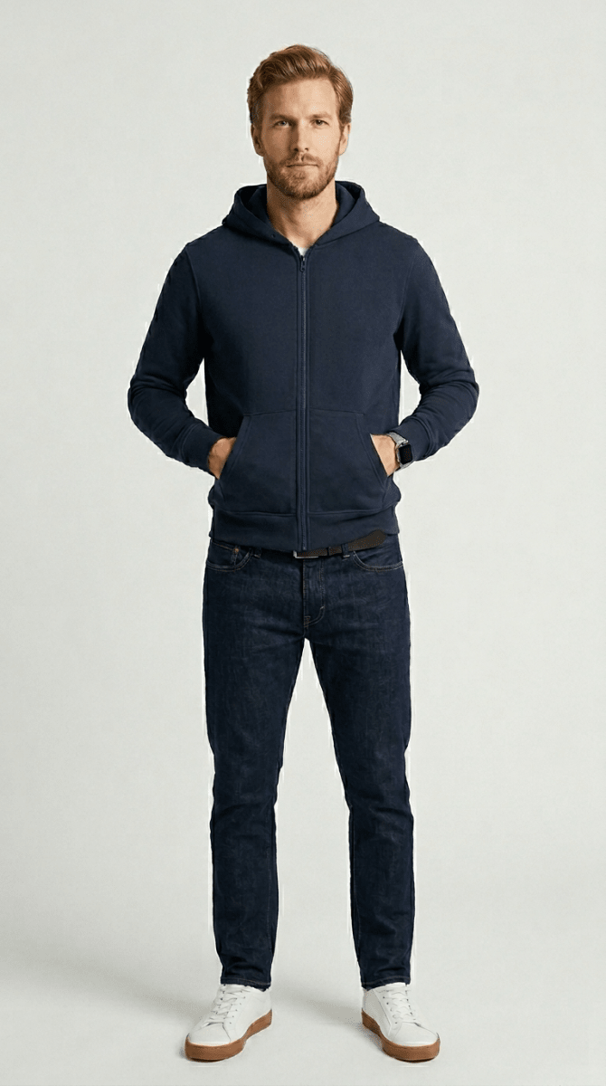 POLERON FULL ZIP TERMICO AZUL MARINO LI004N0793