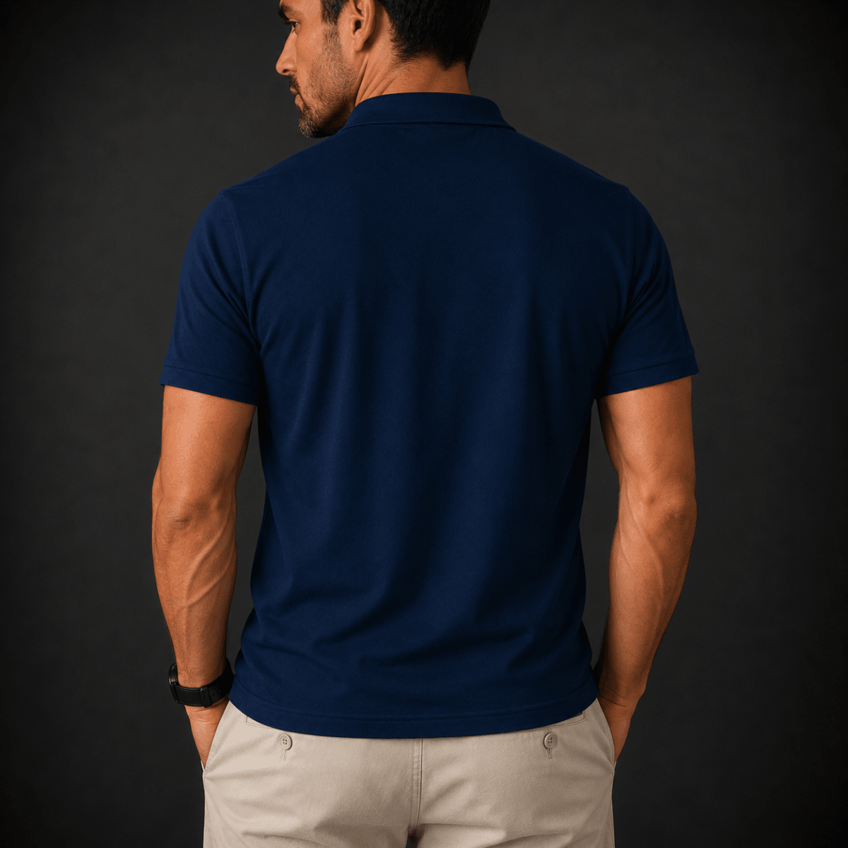 POLO MANGA CORTA PIQUE AZUL MARINO V7000N0792