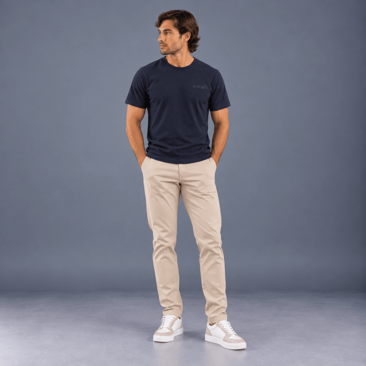POLERA MANGA CORTA BASICA OPOSTO AZUL MARINO LI000N0793
