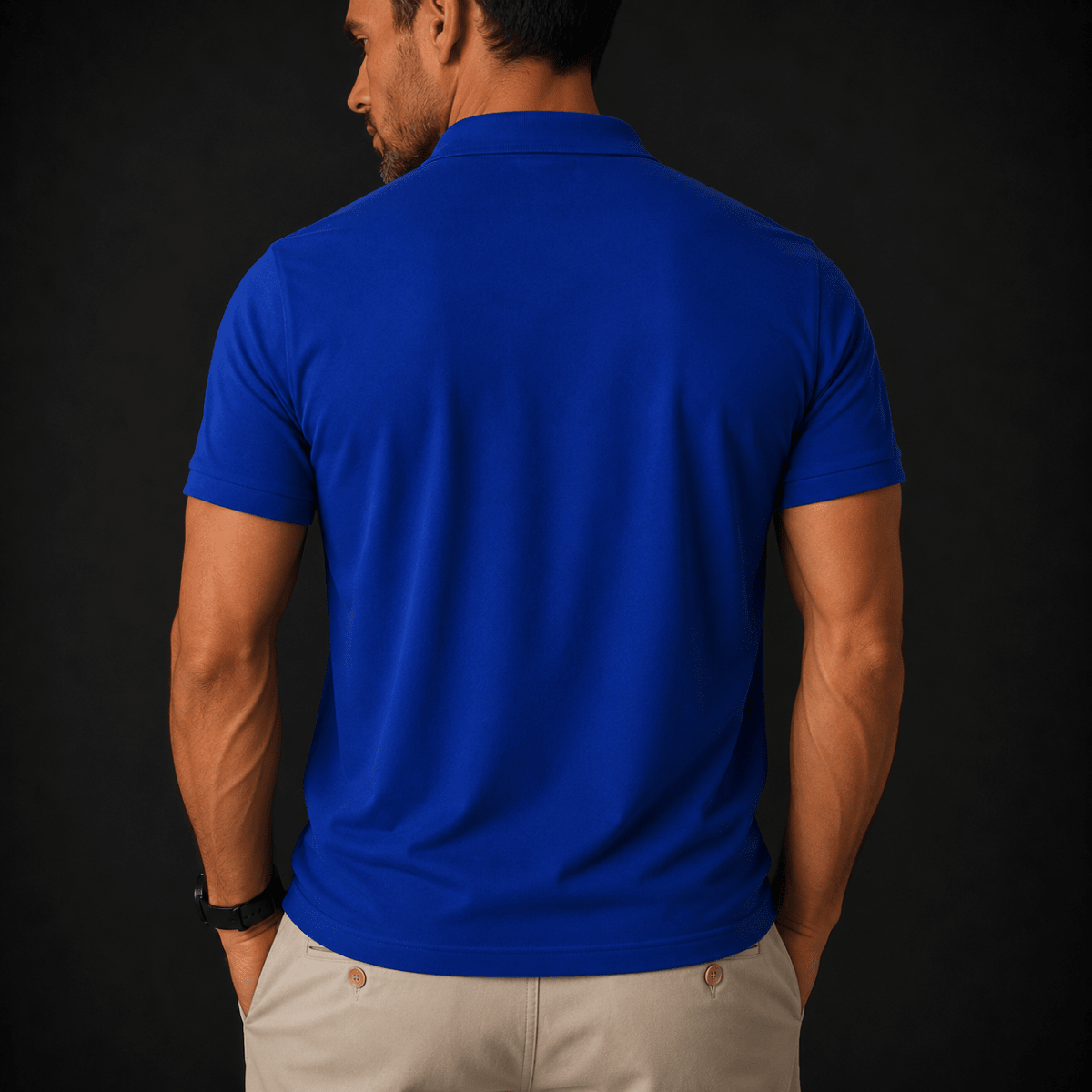 POLO MANGA CORTA PIQUE AZUL ROYAL V7000N0762