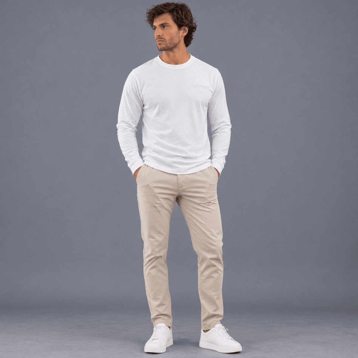 POLERA MANGA LARGA BASICA OPOSTO BLANCO LI000N0013