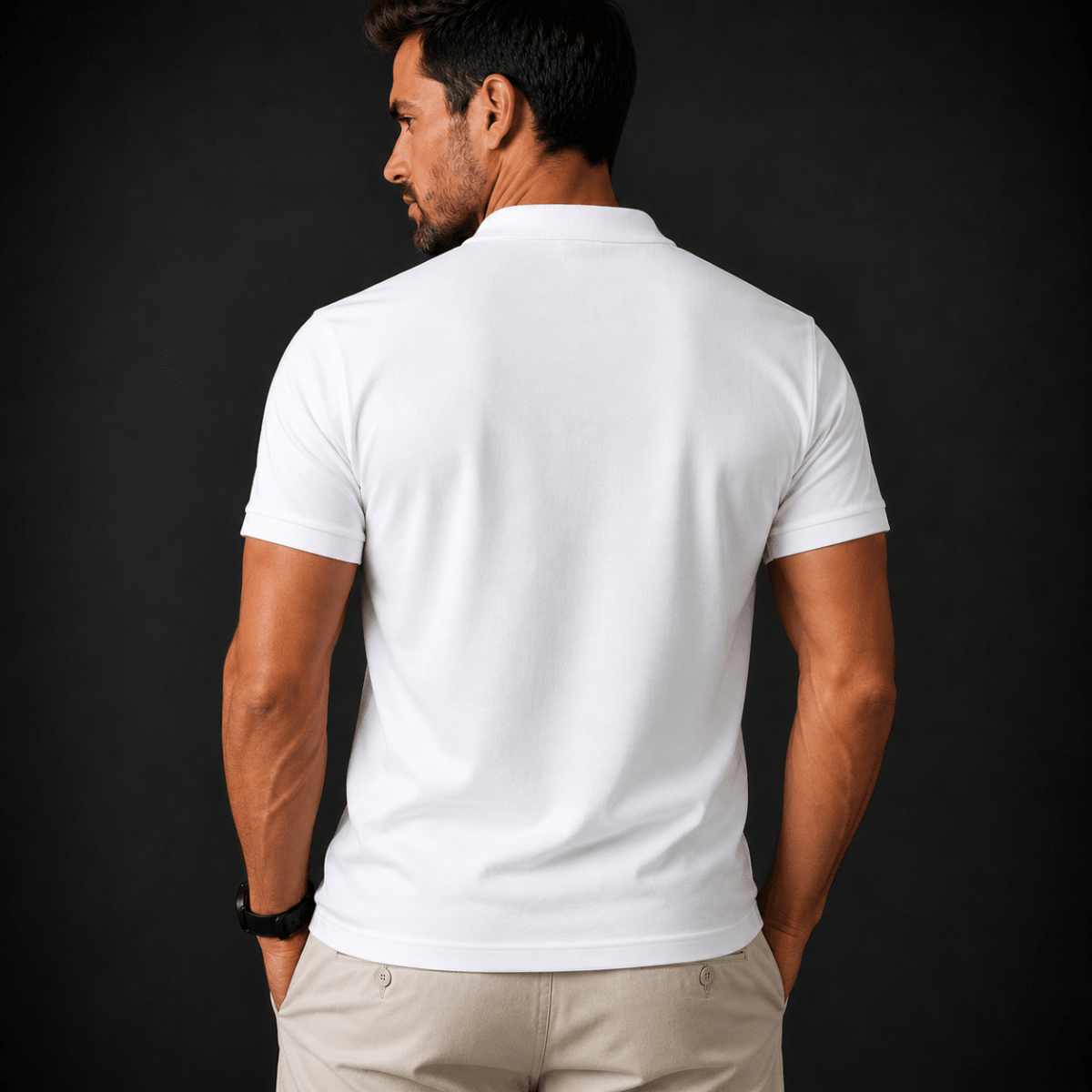 POLO MANGA CORTA PIQUE BLANCA V7000N0012