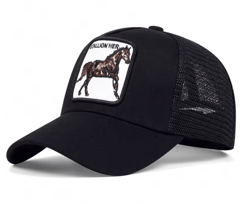 JOCKEY DE MALLA UNISEX AJUSTABLE HORSE NEGRO – ESTILO URBANO Y VENTILACIÓN PERFECTA LI28002N0091