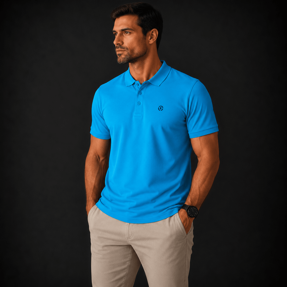 POLO MANGA CORTA PIQUE TURQUESA V7000N0833