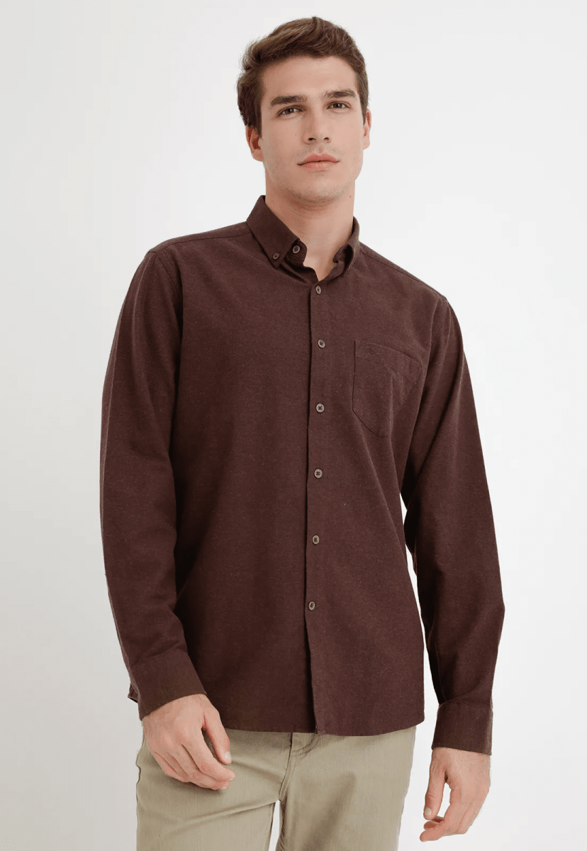 CAMISA HOMBRE FRANELA CAFÉ I5000N0371
