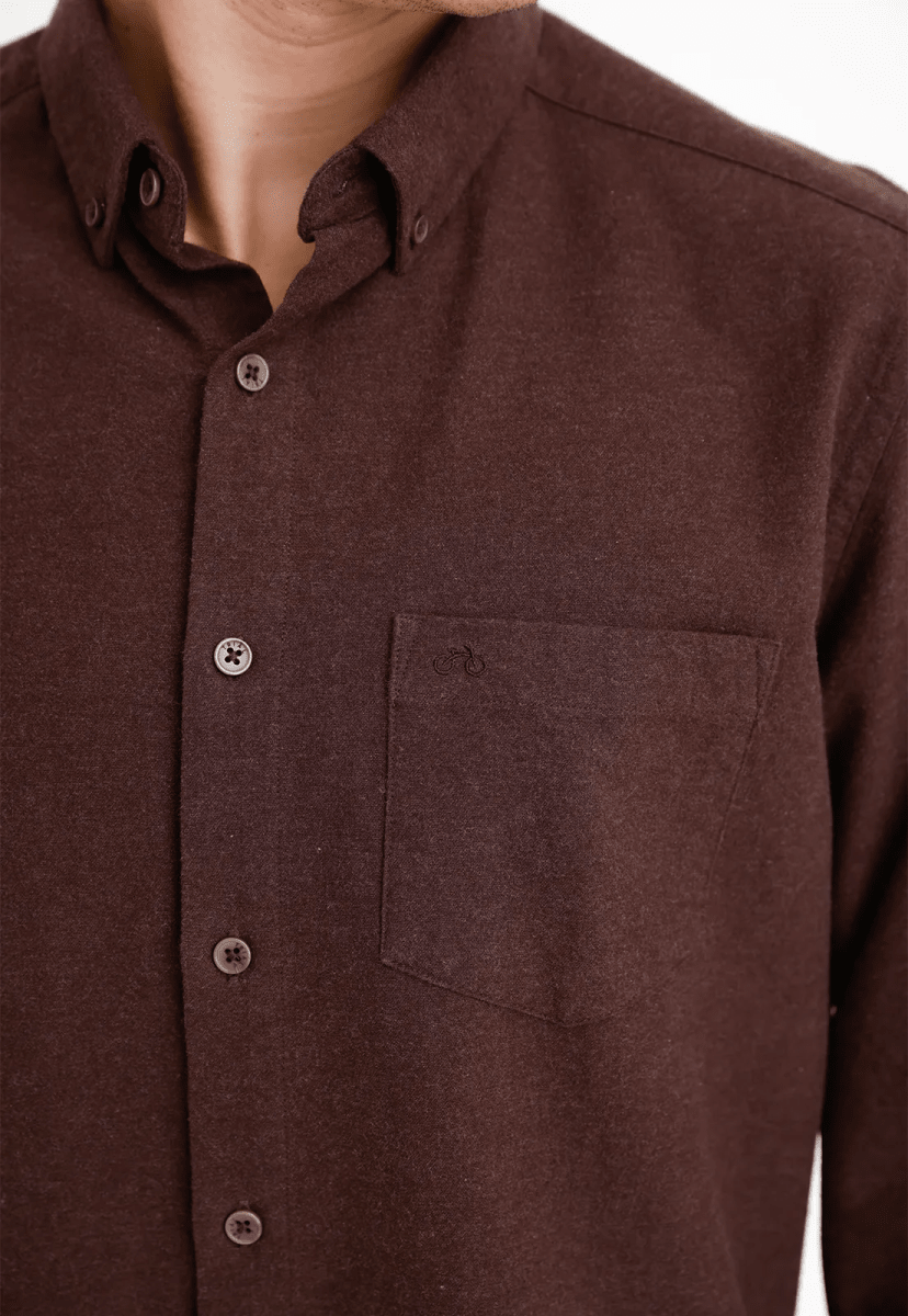 CAMISA HOMBRE FRANELA CAFÉ I5000N0373