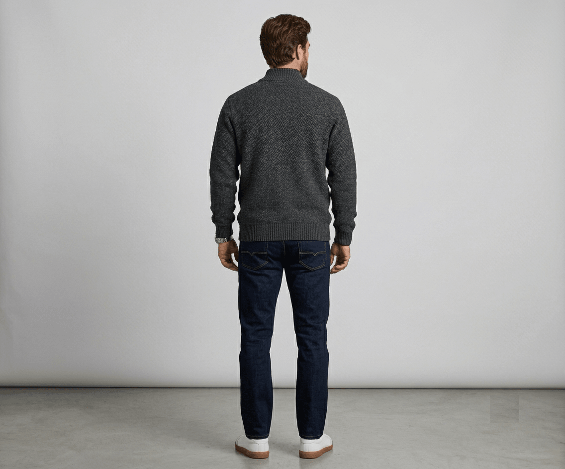 SWEATER FULL ZIP ALGODON CON INTERIOR DE POLAR CARBON I6001N0052
