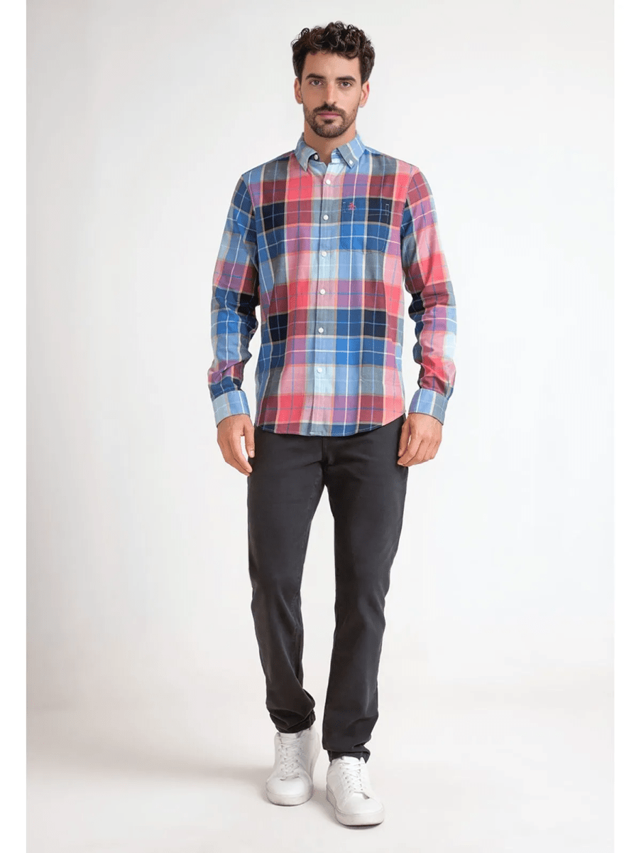 CAMISA A CUADROS AZUL V6000N0774