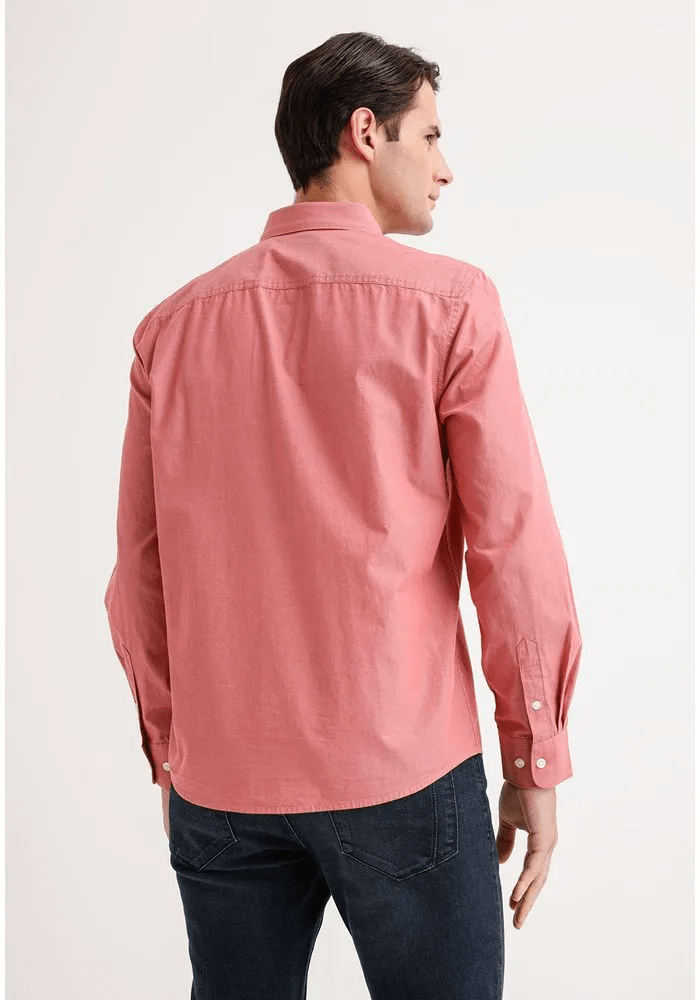 CAMISA MANGA LARGA HOMBRE OXFORD ROSADO V6000N0522